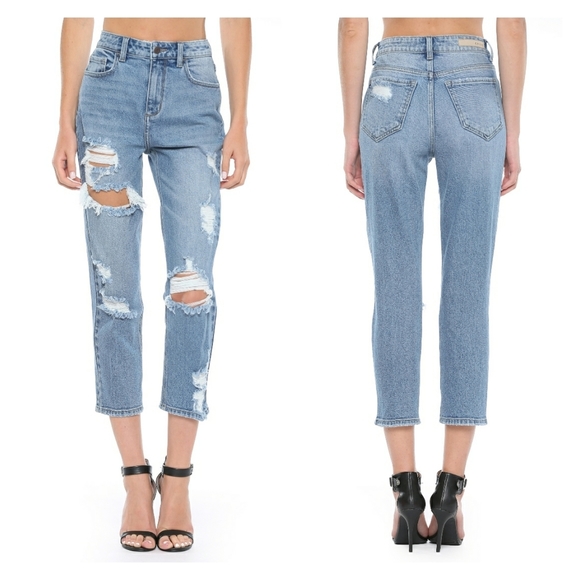 Cello Denim - Size 1 3 5 Cello High Rise Destroy Crop Straight